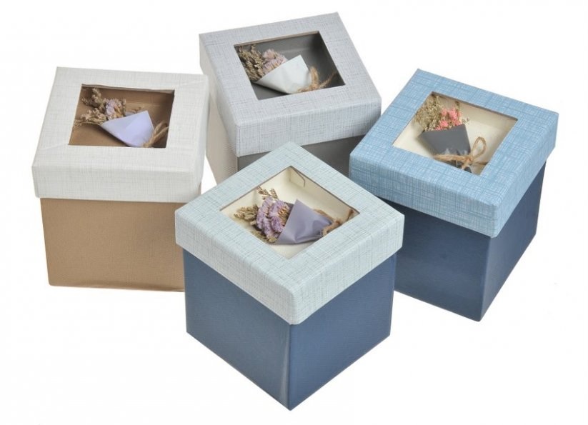 Flowerboxy s kytičkami - sada (4 ks)
